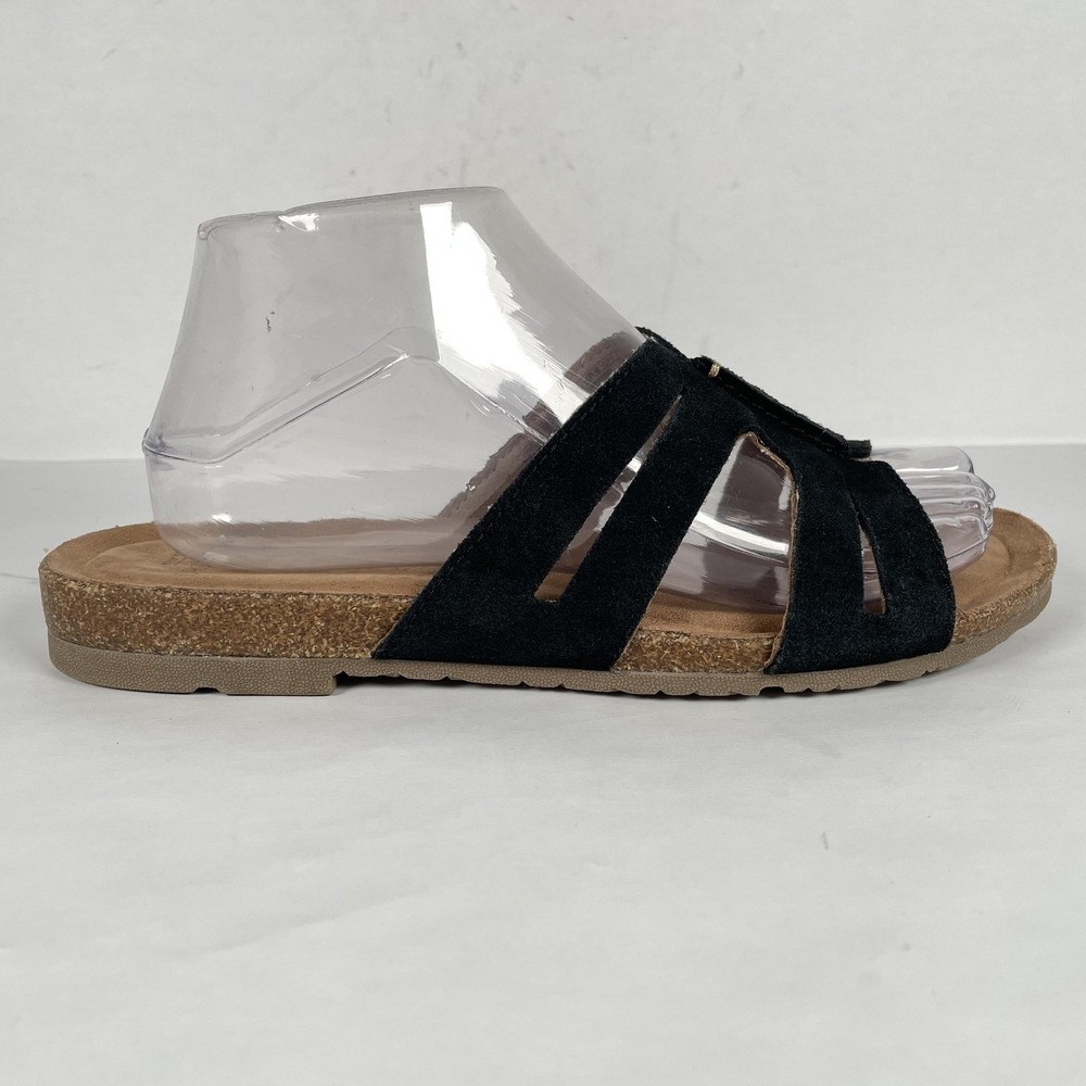 Earth Origins Lyndon Luna Shoes Womens Size 8.5 Black Suede Comfort Sandals